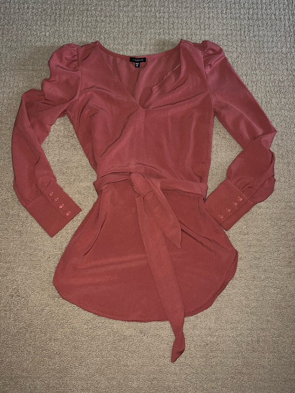 Wrap Blouse with Waist Tie